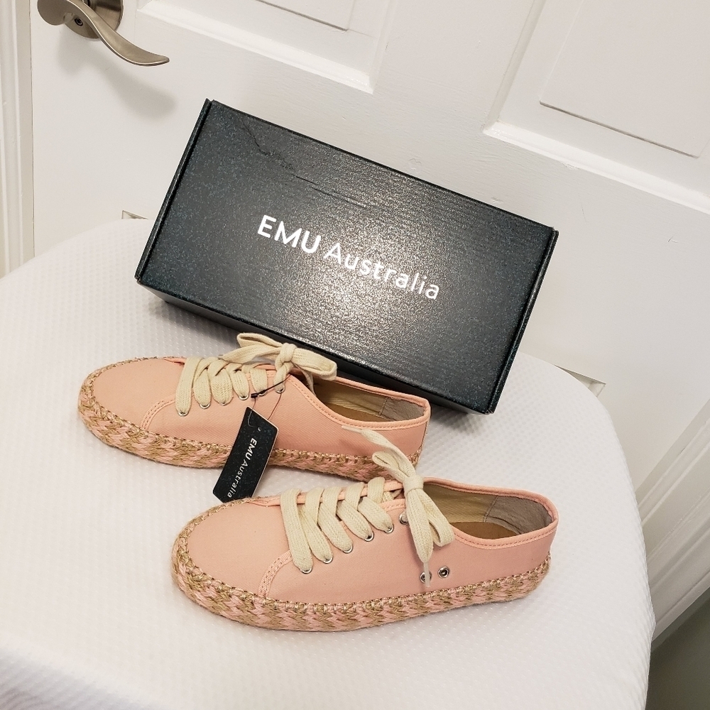 NWB Emu Australia Agonis Mix "Pale Pink/Rose Pale Sneaker Flats Size 9 - Picture 2 of 11